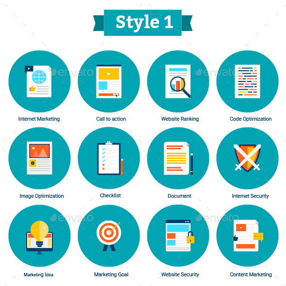 Flat Digital Marketing Icons 590x590 Flat Digital Marketing Icons