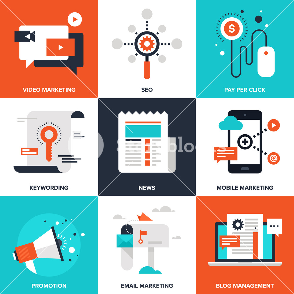 Vector Set Of Flat Digital Marketing Icons Icon Pack Includes 1000x1000 Vector Set Of Flat Digital Marketing Icons Icon Pack Includes
