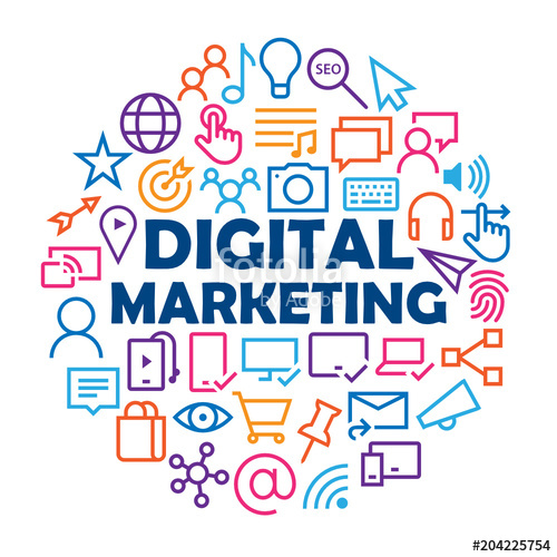 Digital Marketing Icons In Circle Stock Image And Royalty Free 500x500 Digital Marketing Icons In Circle Stock Image And Royalty Free