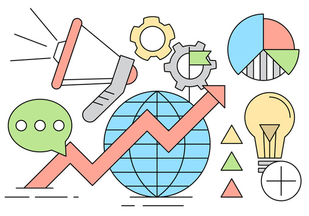 632x443 Digital Marketing Icons In Minimal Style Free Vector Download