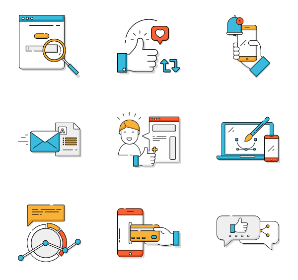 600x564 Digital Media Icons