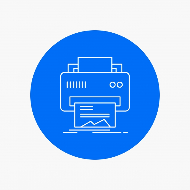 640x640 Digital Printer Printing Hardware Paper White Line Icon In C