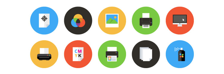 750x250 Freebie Vector Print Icon Set