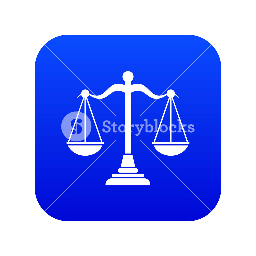 1000x1000 Balance Scale Icon Digital Blue For Any Design Isolated On White