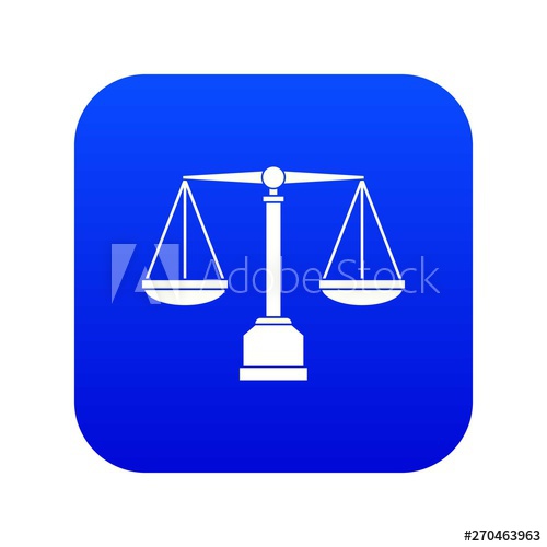 500x500 Justice Scale Icon Digital Blue For Any Design Isolated On White