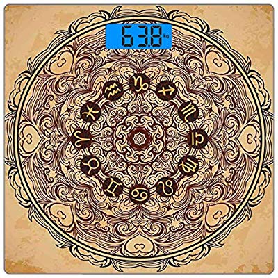 400x400 Precision Digital Body Weight Scale Square Zodiac Decor Ultra Slim