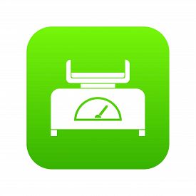 275x275 Weight Scale Icon Digital Green For Any Design Isolated Image