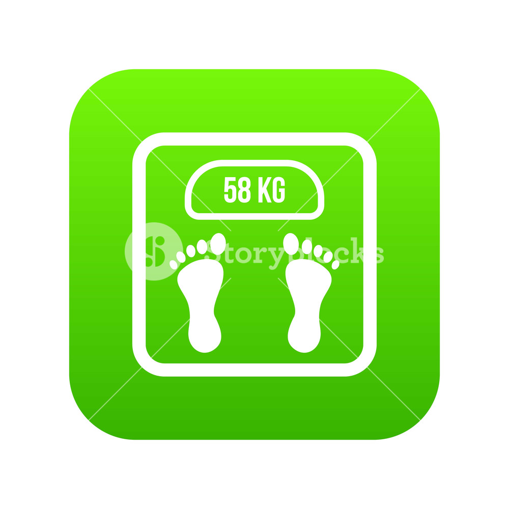 1000x1000 Weight Scale Icon Digital Green For Any Design Isolated On White