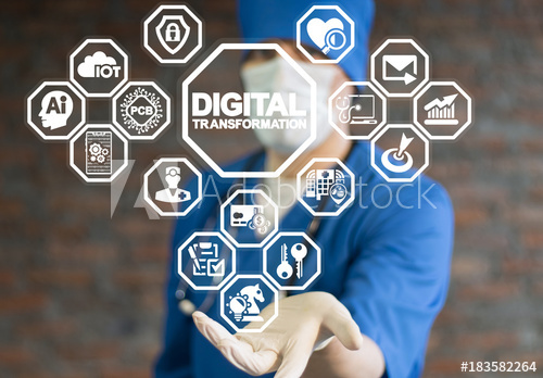 500x348 Doctor Using Virtual Interface Offers Digital Transformation Text