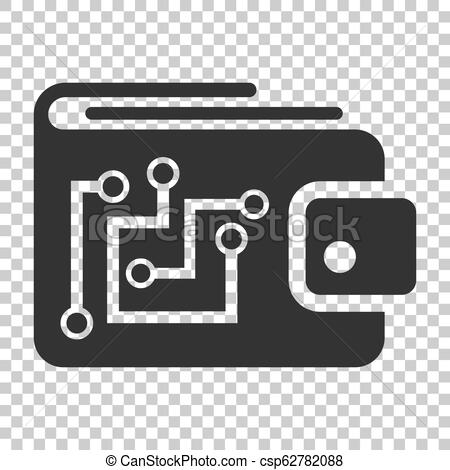 450x470 Digital Wallet Icon In Flat Style Crypto Bag Vector Illustration