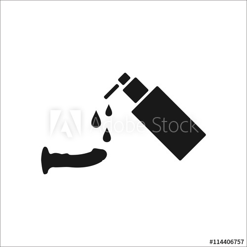 500x500 Lubricant With Dildo Simple Icon On Background