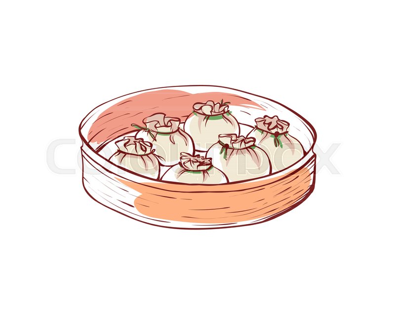 800x632 Dim Sum Icon Isolated On White Stock Vector Colourbox