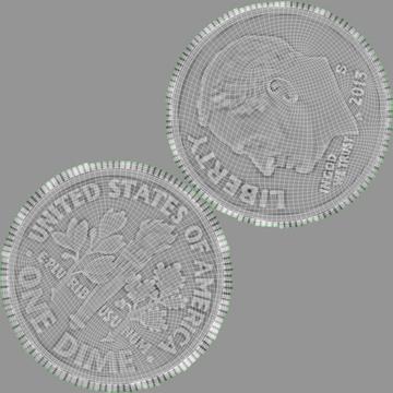 360x360 Model Dime United States Coin