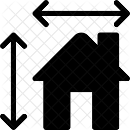 256x256 Home Dimension Icon Of Glyph Style