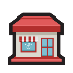 Diner Icon Of Colored Outline Style 256x256 Diner Icon Of Colored Outline Style