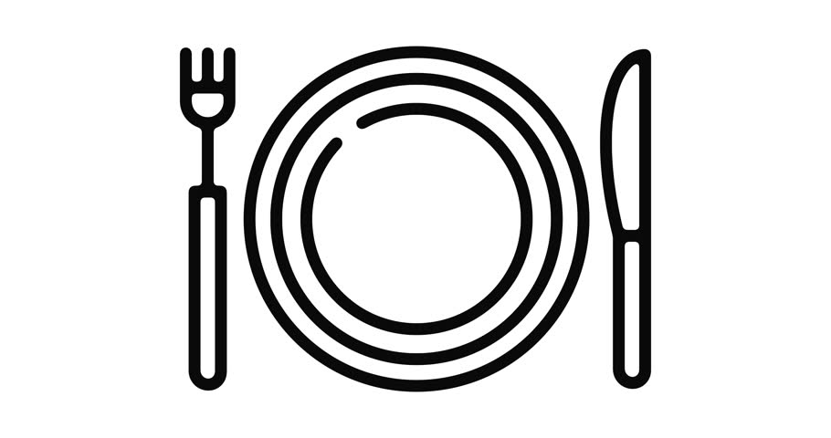 910x480 Dining Icon Line Stock Video Footage