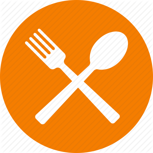 512x512 Circle, Dining, Eat, Eating, Food, Orange, Restaurant Icon