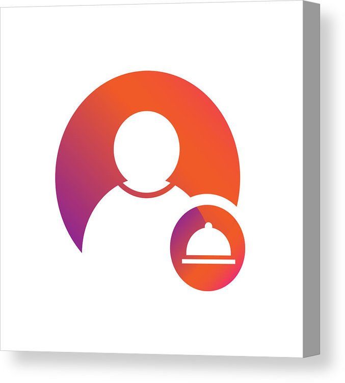 677x750 People User With Dining Symbol Vector Icon Canvas Print Canvas