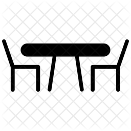 256x256 Dining Table Icon Of Glyph Style
