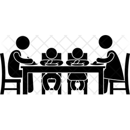 256x256 Family Dinner Icon Of Glyph Style