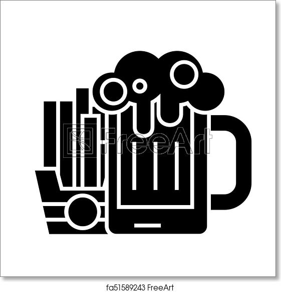 561x581 Free Art Print Of Beer And Fries