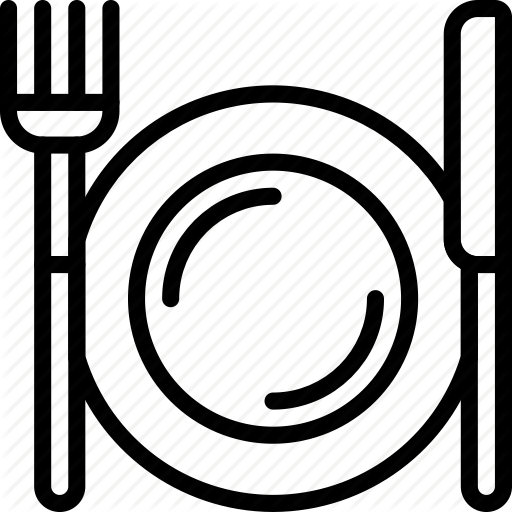 512x512 Dinner, Kitchen, Objects, Outline, Plate, Setting Icon