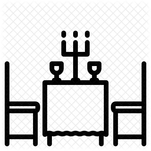 512x512 Dinner Table Icon Of Line Style