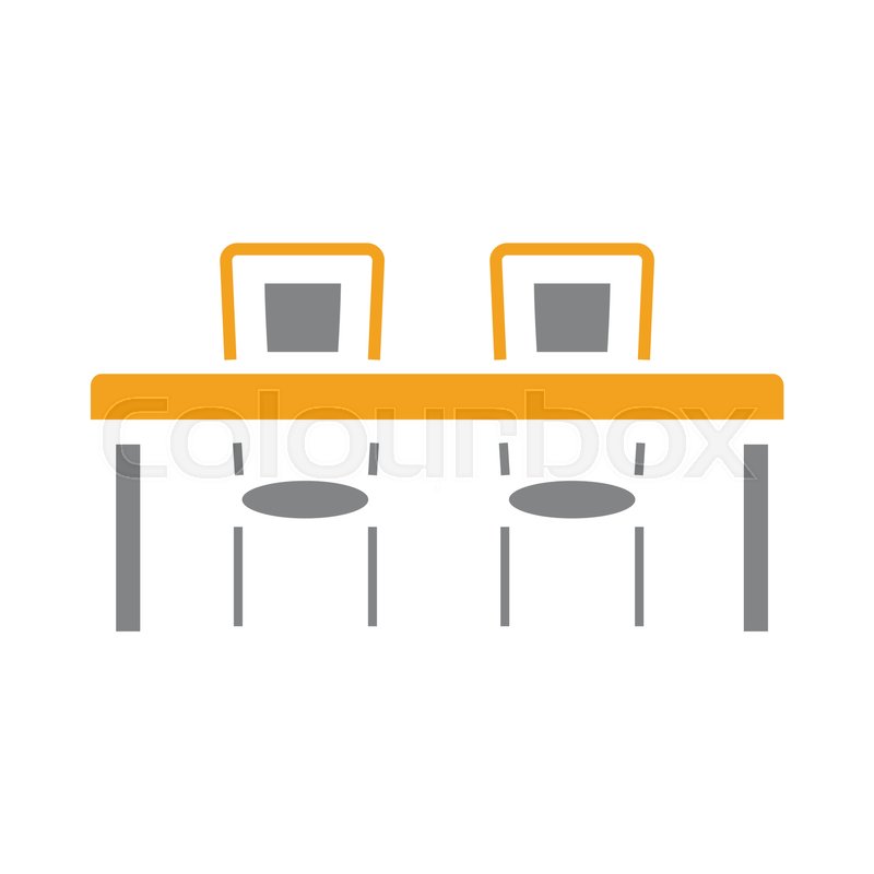 800x800 Dinner Table Icon With Two Chairs In Stock Vector Colourbox