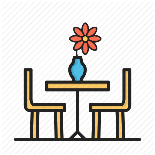 512x512 Chair, Dinner Table, Flower, Kitchen, Table Icon