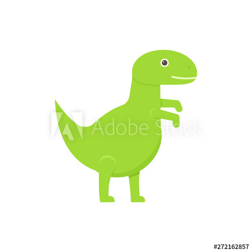 500x500 Dinosaur Baby Toy Vector Dino Kids Toy Green Tyrannosaurus Icon