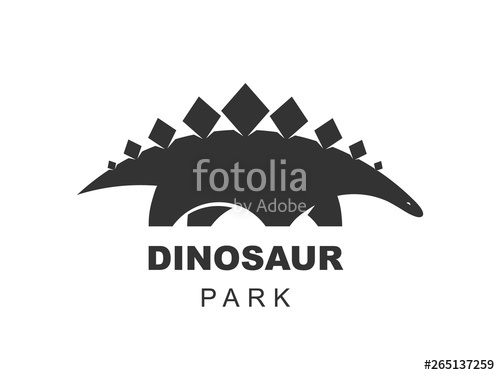500x375 Stegosaurus Dinosaur Vector Logo Design Element Jurassic Park
