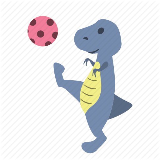 512x512 Ball, Cute, Dino, Dinosaur, Kick, Pink, Play Icon