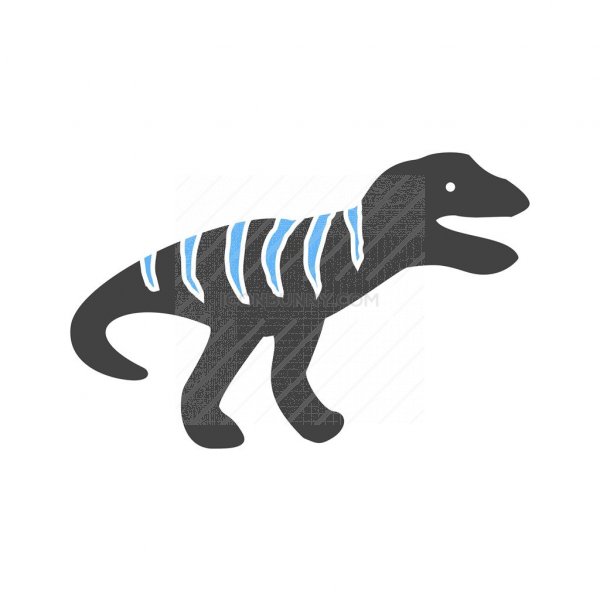600x600 Dinosaur Blue Black Icon