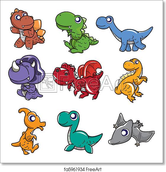 561x581 Free Art Print Of Cartoon Dinosaur Icon Cartoon Dinosaur Icon