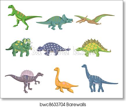 435x370 Cartoon Dinosaur Icon, Art Print Barewalls Posters Prints