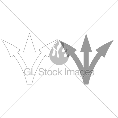 500x500 Three Way Direction Arrow Icon Gl Stock Images