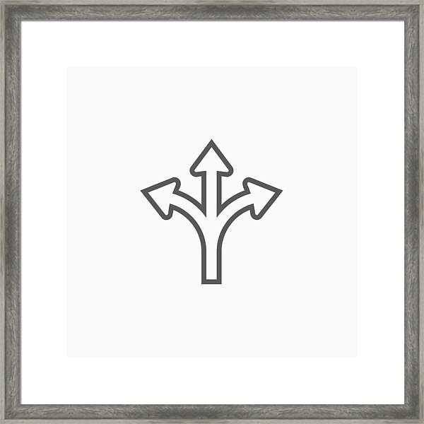 600x600 Three Way Direction Arrow Icon Framed Print