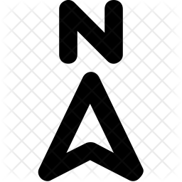 256x256 North Direction Icon Of Line Style