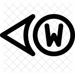 256x256 West Direction Icon Of Line Style