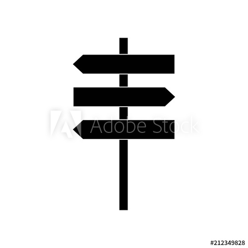 500x500 Direction Sign Icon Vector Icon Simple Element Illustration
