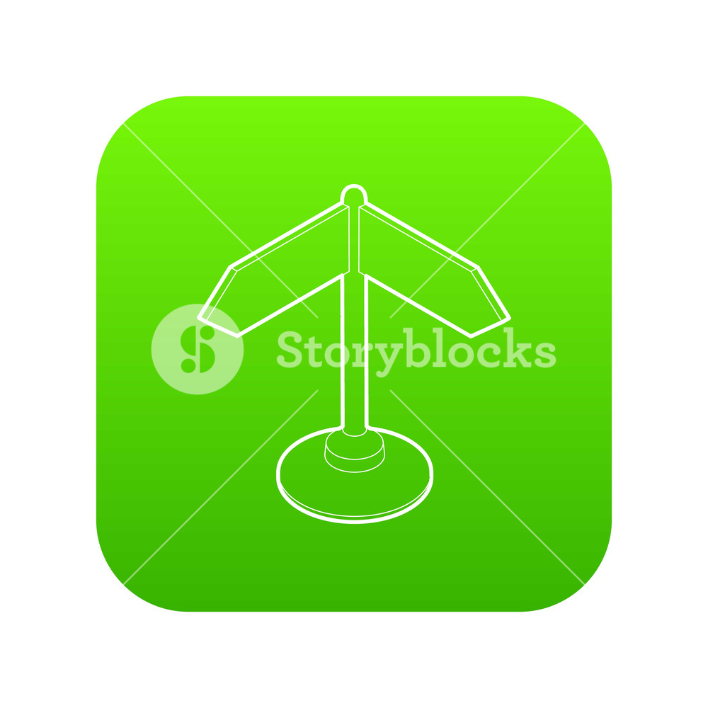 1000x1000 Direction Sign Icon Green Vector Isolated On White Background