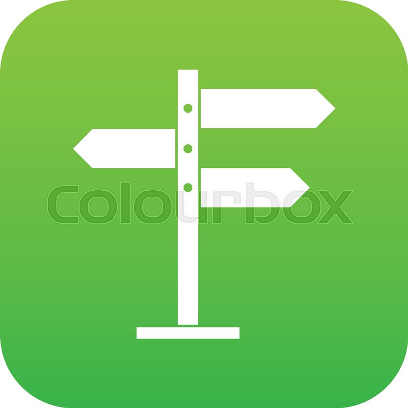 800x800 Direction Signs Icon Digital Green For Stock Vector Colourbox