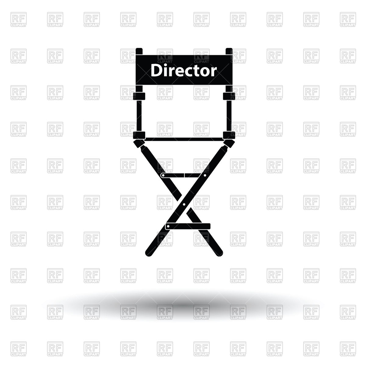 1200x1200 Director Chair Icon With Shadow Design Vector Image Of Icons