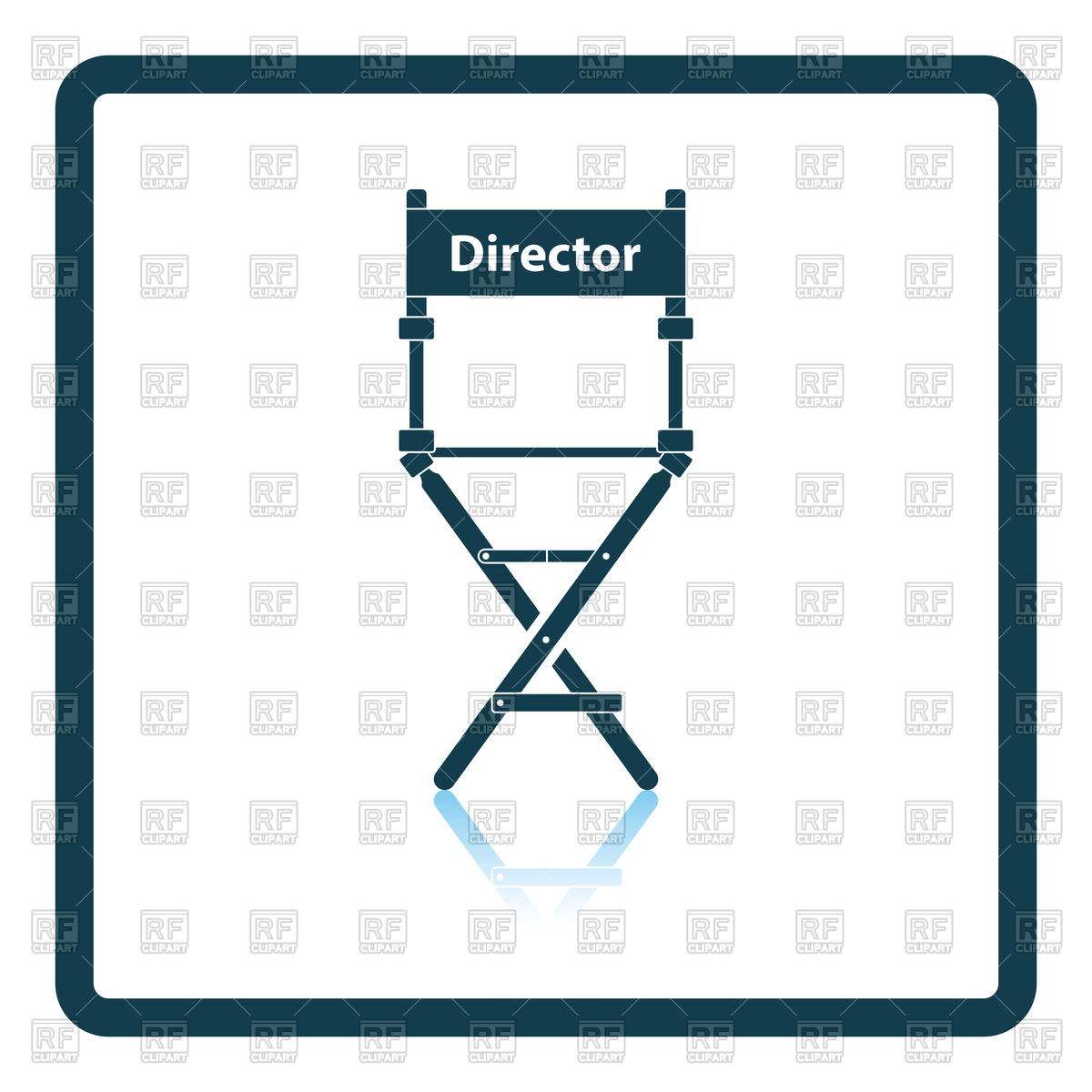 1200x1200 Shadow Reflection Design Of Director Chair Icon Vector Image