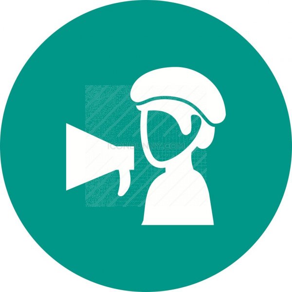 600x600 Movie Director Flat Round Icon
