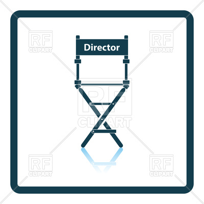 400x400 Shadow Reflection Design Of Director Chair Icon Vector Image