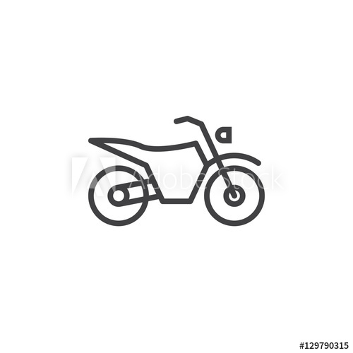 500x500 Dirt Bike Line Icon, Motorcycle Outline Vector Sign, Linear