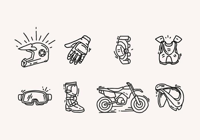 700x490 Hand Drawn Dirt Bike Icons