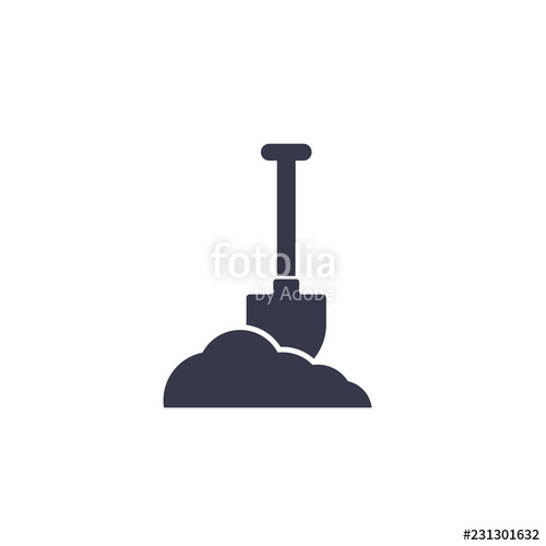 500x500 Shovel In Dirt Vector Icon On White Stock Image And Royalty Free