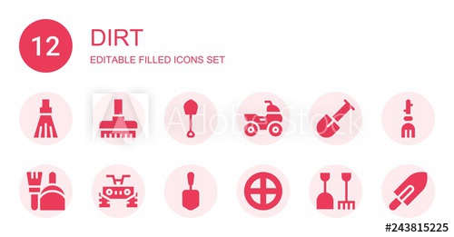 500x261 Dirt Icon Set